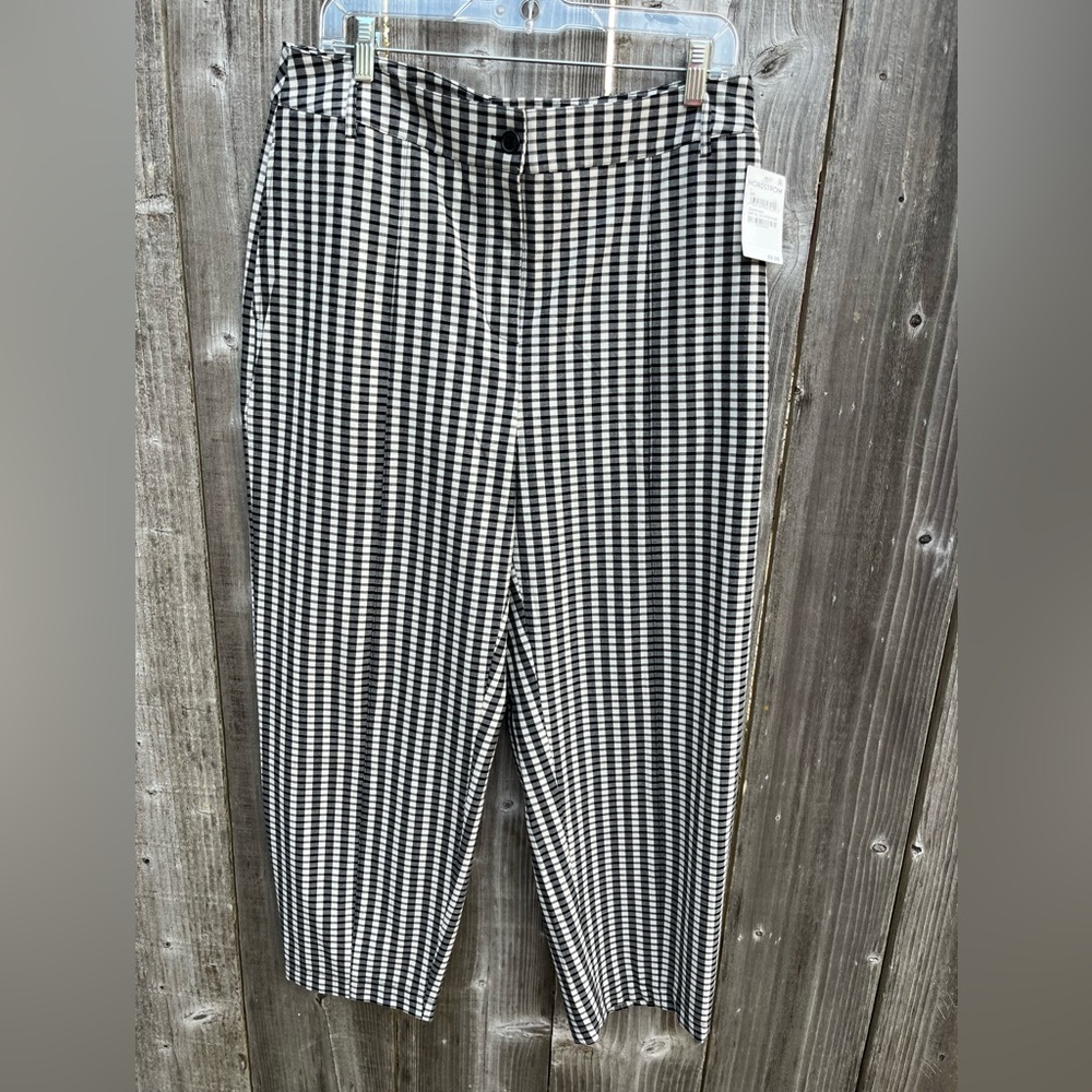 Open Edit Barrel Leg Plaid Pants